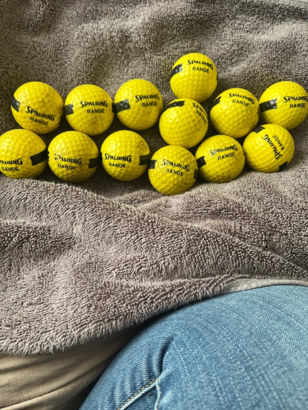 Spalding Yellow Practice Range Golf Balls - Bright Training Pack 13